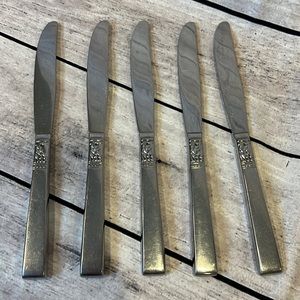 Oneida Community Forever 9-1/2" Silver Plated Modern Hollow‎ Knives 1939